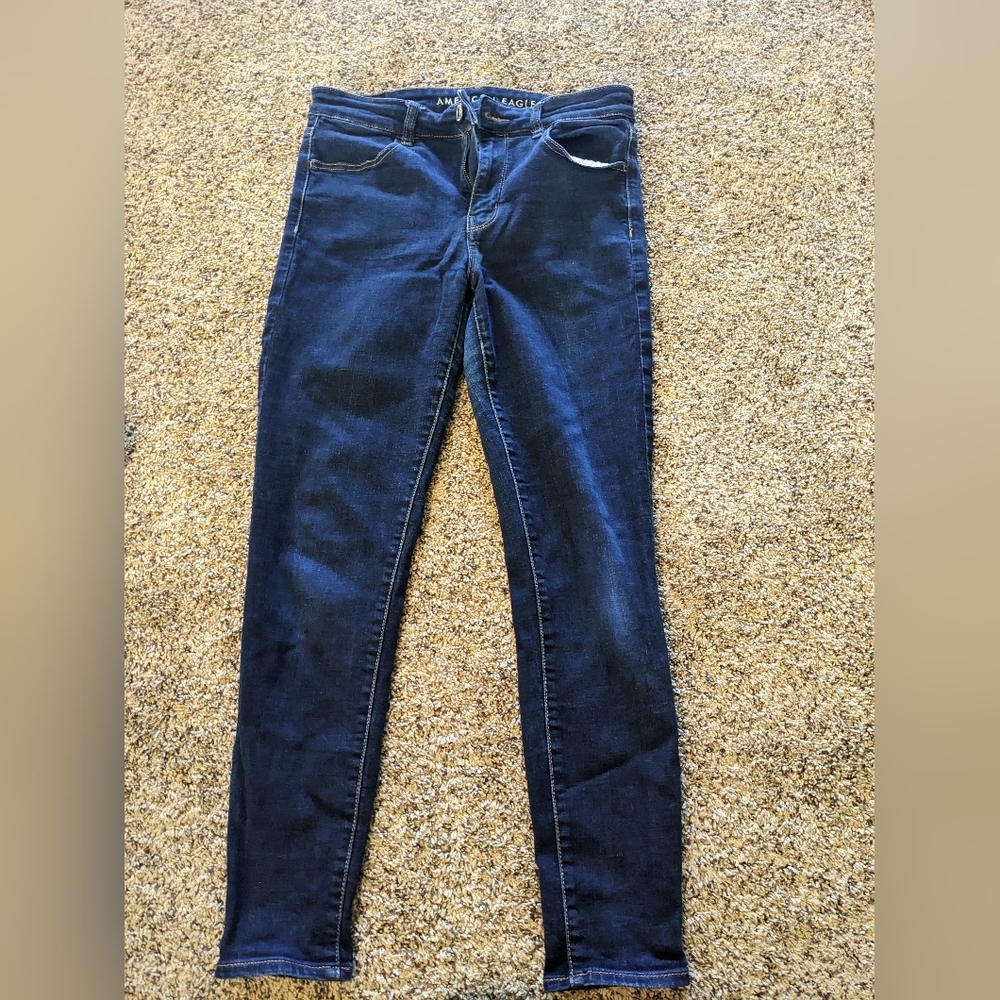 High rise dark wash jeans